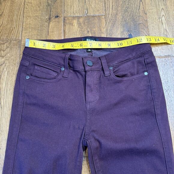 Paige Jeans Verdugo Skinny Ankle Jeans Burgundy Stretch Denim Women’s Sz 26 - Picture 3 of 8